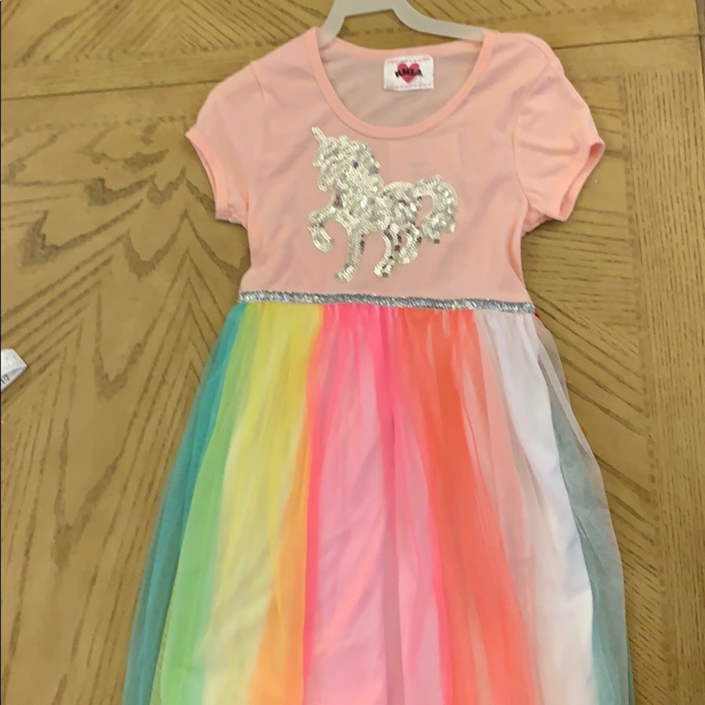 Adorable pink : multicolor dress sequins horse